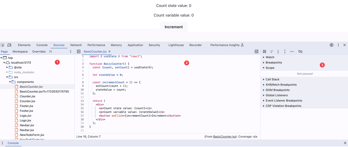 DevTools Sources panel