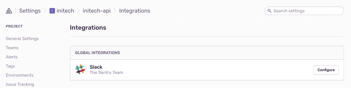 Slack global integrations