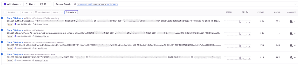 sentry issues example